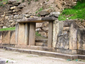 Aerial view of Chavin de Huantar, Peru
