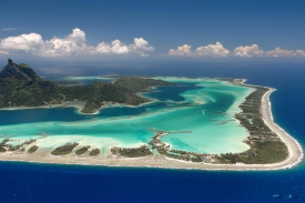 Amazing aerial view of Bora Bora
