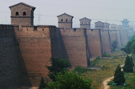 Ancient city walls of pingyao towers