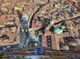 Bologna Torre Garisenda from Torre Asinelli