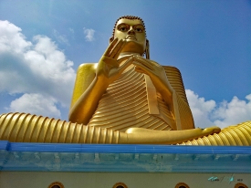 Dambulla Cave temple giant buddha sculpture
