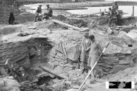 Gordon Childe en Skara Brae las Islas Orcadas