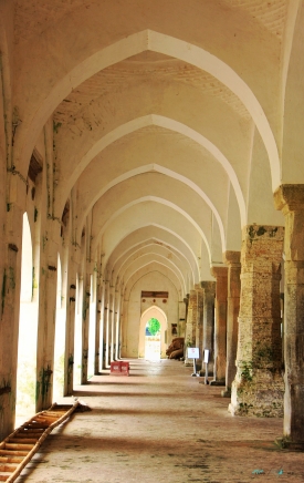 Inside Sixty Dome Mosque