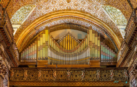 Main altar of the Church of the Society of Jesus Quito Ecuador