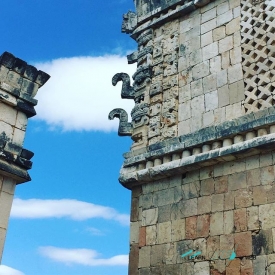 Mayan architecture in Uxmal Yucatan