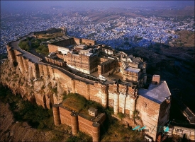 Mehrangarh fort over the blue city Jodhpur