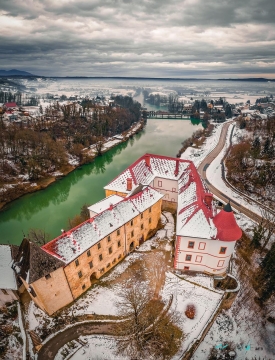 Ozalj Castle with snow