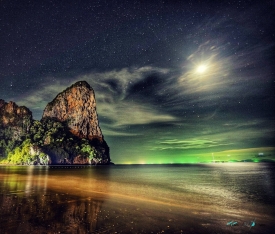 Railay West Beach under moonlight