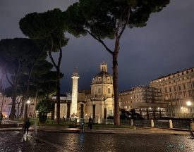 Trajans Column by night