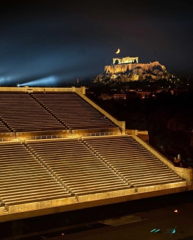 View of the Acropolis from the Panathenaic Stadium