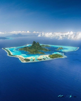 bora bora aerial view