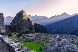 machu picchu peak mountain peak sunray