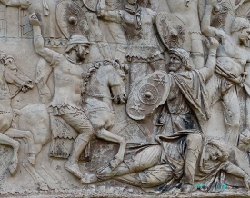 relief from Trajan Column in Rome battle against the Dacians