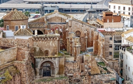 view of roman ruins in Cartagena